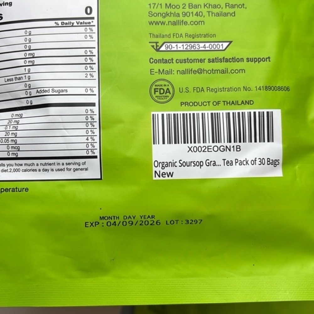 5x Organic Soursop Graviola Leaves Tea Pack of 30 Bags / NalLife - Picture 5 of 6